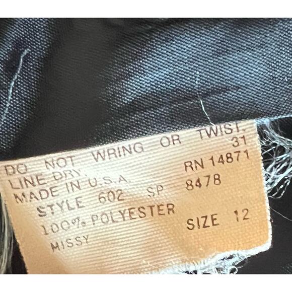 SHIRLEY of ATLANTA Vintage Women's Black Blazer Jacket Size 12 Classic Polyester - Picture 7 of 7